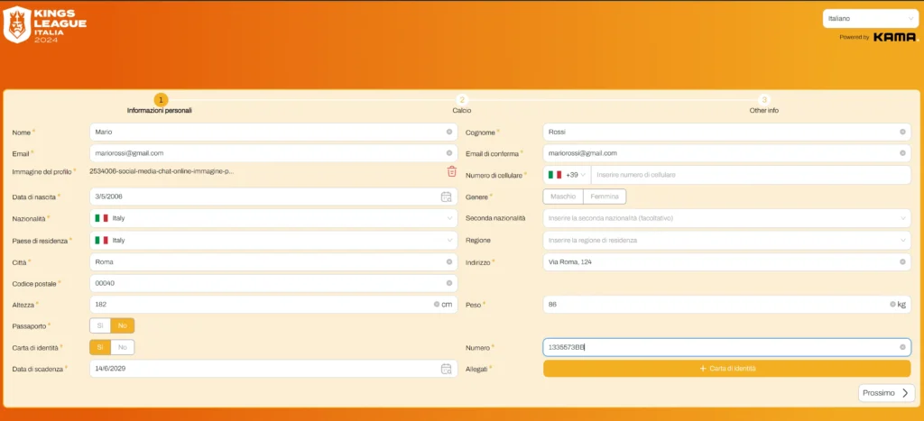 Tutorial su come compilare il form per il Draft della Kings League